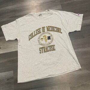 Vintage Champion Syracuse College of Medicine T-Shirt Gray 90s Made in USA Large